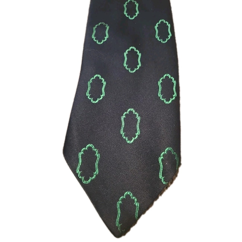 Vintage 1970s Liebert Tie Mens Blue Green Striped 70s Wide Disco Retro USA 53"